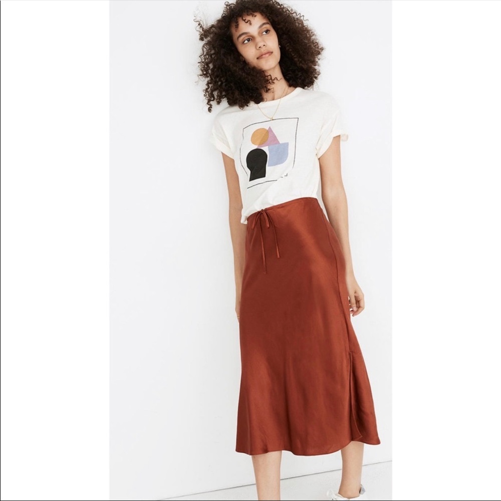Madewell Drawstring Midi Slip Skirt